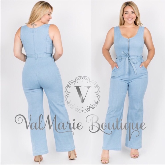 Plus size denim jumpsuit - Picture 2 of 2